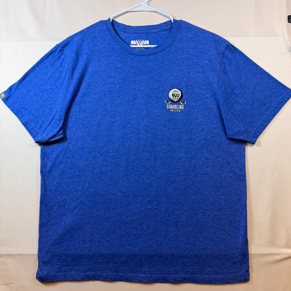 Levelwear Gambling Golfer Respect The Hammer Blue T Shirt Mens Size Large